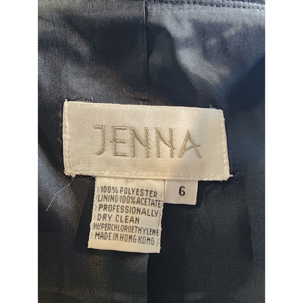 JENNA BLACK GOLD Woman's Embroidered BLAZER JACKET BUTTON size 6 - Picture 10 of 10